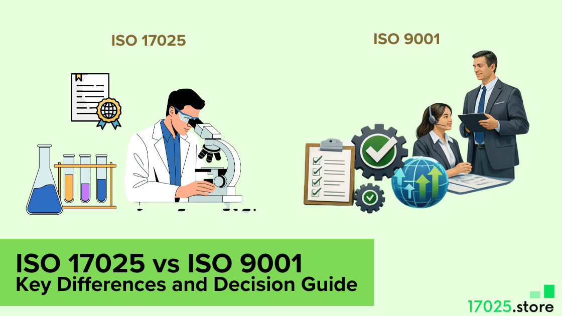 ISO 17025 vs ISO 9001 key differences decision guide illustration