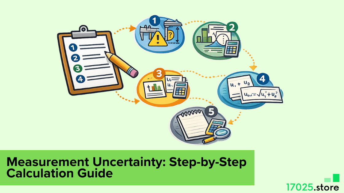 Measurement uncertainty step-by-step calculation guide with five-step workflow